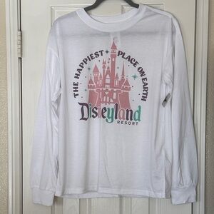 Disney White Long Sleeve Shirt with Castle Graphic